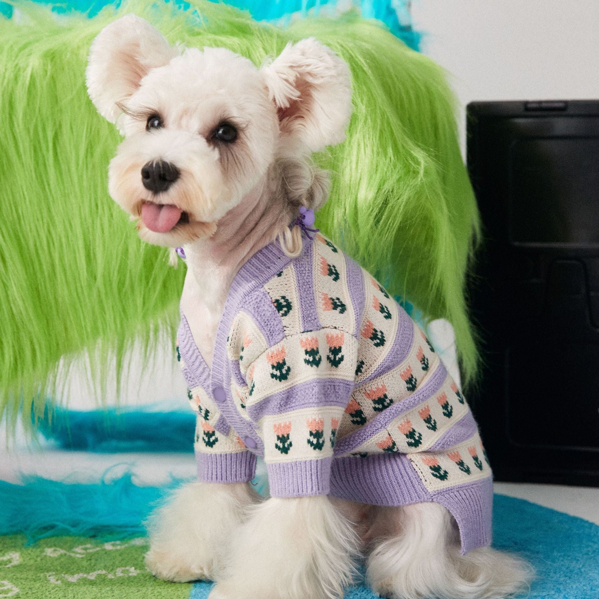 Purple Flower Pet Dog Sweater Cardigan: The Perfect Blend of Style and Comfort
